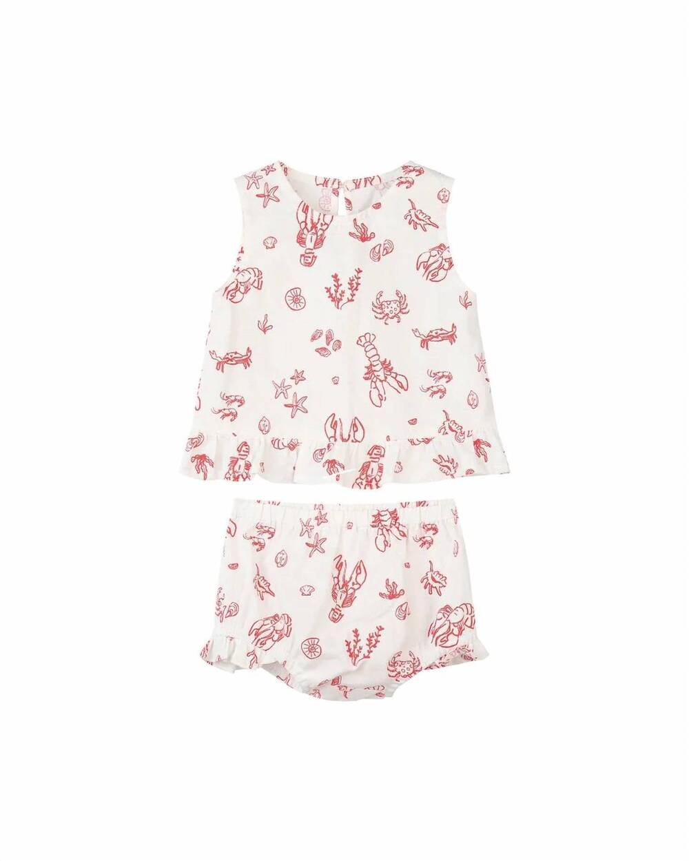 NEW VIGNETTE baby girls sierra set in red nautical scene